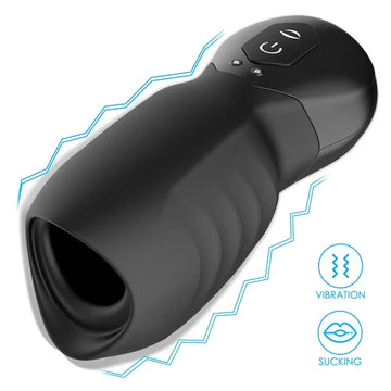 Birdsexy Automatic Male Masturbator, Pocket Stroker with 7 Vibrating & 3 Sucking Modes, Masturbation Cup Adult Sex Toys for Men, Black