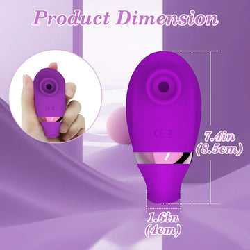 Sucking Licking Vibrator Toy, 2-in-1 Tongue Licking & Clitoral Sucking Nipples Stimulator, 7 Modes Adult Sex Toys for Women Couples