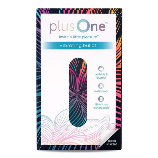plusOne Vibrating Bullet Soft Touch Massager, 10 Vibration Settings, Waterproof