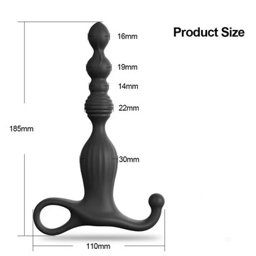 TLUDA Remote Control Anal Plug Vibrator Anal Beads Vibrating Butt Plug Sex Toy For Women Men Couples Black