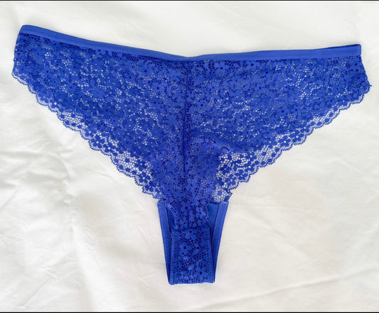 Blue lace used worn, sexy panties, underwear
