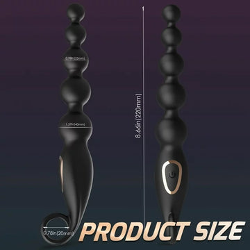 Vibrating Anal Beads Butt Plug, Graduated Design Silicone Anal Vibrator with 7 Vibration Modes Rechargeable Waterproof G-spot Vibrator Anal Sex Toy for Men, Women and Couples