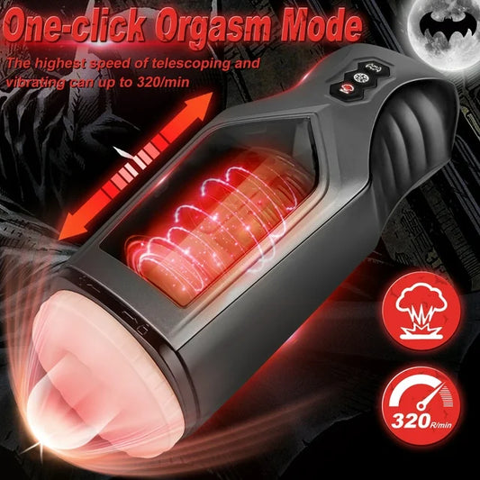 MonNn Male Masturbator Cup, Hands Free Stroker Sex Toy for Men, 7 Modes Rotating and Thrusting