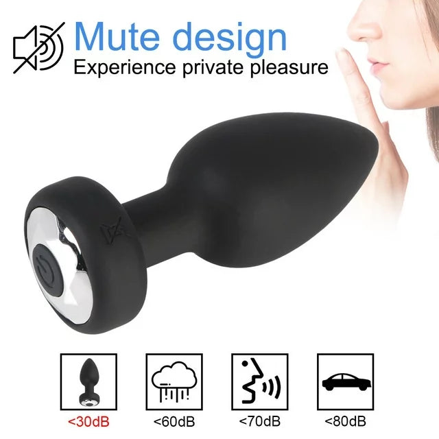 Birdsexy Wireless Remote Control Butt Plug Anal Plug Vibrator, 10 Vibrating Modes Prostate Massage Sex Toys for Women Men, Black