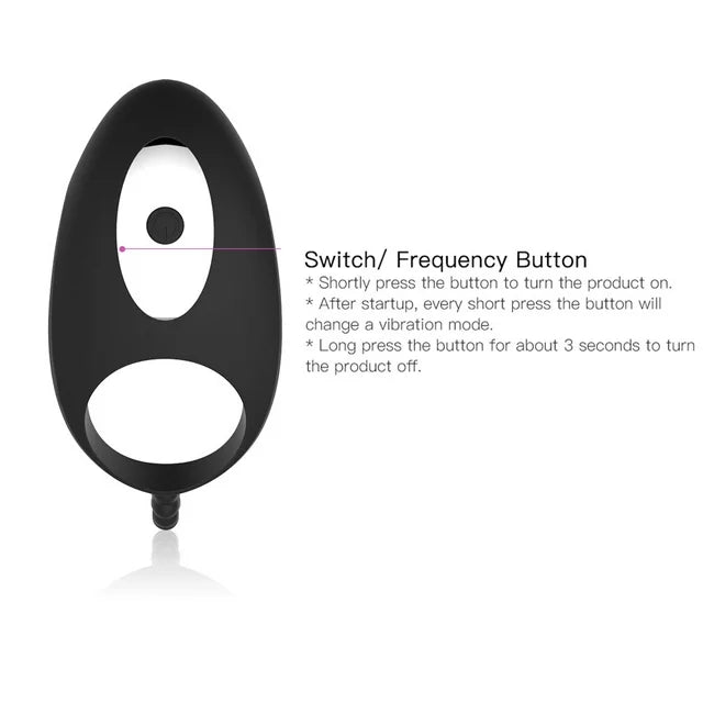 AOPAR Vibrating Penis Ring with Tongue Clitoral Stimulator Couple Ring Wearable Vibrator Anal Beads with 7 Vibration Modes Sex Toys for Women Men Couple, Black