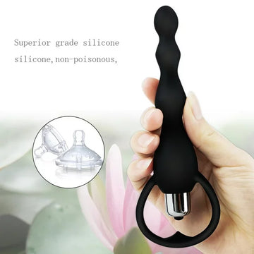 XOPLAY Vibrating Anal Beads Butt Plug, Silicone Anal Vibrator,Anal Sex Toy for Men, Women and Couples