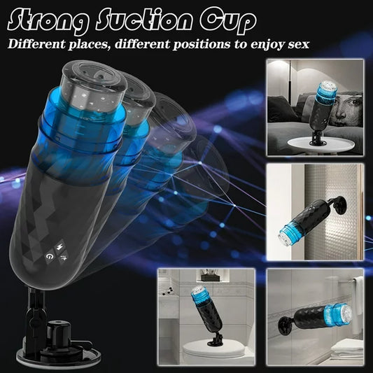 AYIYUN Male Masturbators Cup Sex Toys with Thrusting & Rotating Modes and Suction Cup, Automatic Stroker Adult Toy for Men Self Pleasure Masturbation