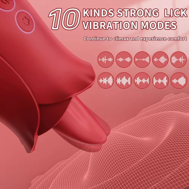 Jaffen Licking Rose Toys Vibrator for Women, Adult Rechargeable Sensory Stimulator Sex Toys,10 Vibrating Modes