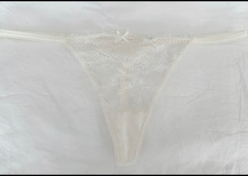 STEPHANY; Upskirt White Lace Used Worn Sexy Panties Underwear Knickers Thong
