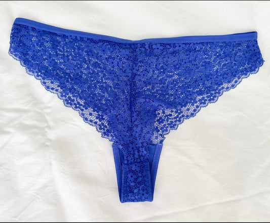 Blue lace used worn, sexy panties, underwear