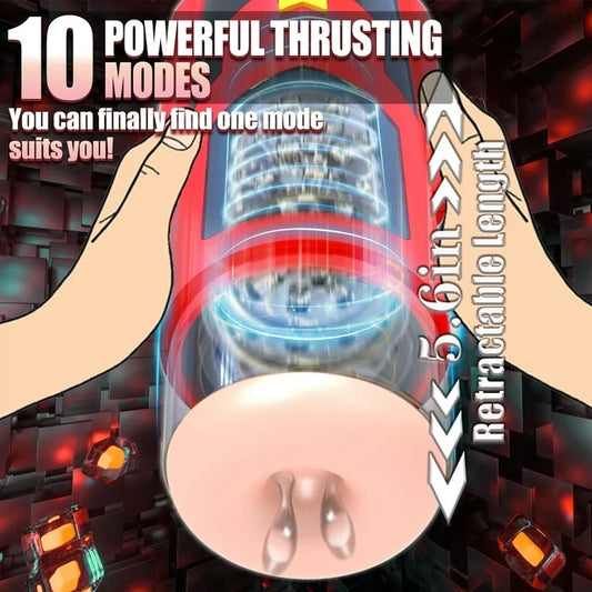 AYIYUN Male Masturbator Sex Toys Automatic Male Masturbators Cup, Electric Stroker with 10 Rotating & Thrusting Modes & Voice Mode Adult Toy with Suction Cup for Men Self-Pleasure Masturbation